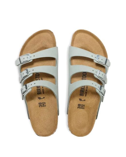 Birkenstock White Florida Buckle-Fastening Sandals