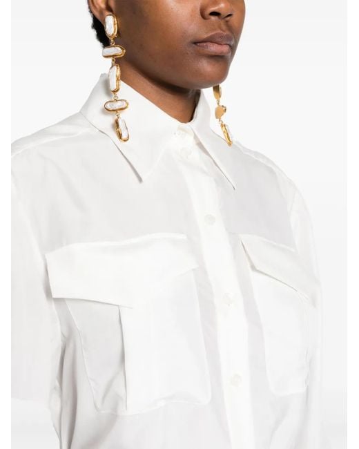 Chemise En Popeline Alberta Ferretti en coloris White