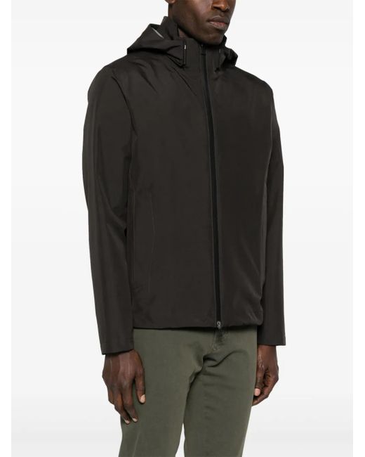 Herno Black Waterproof Hooded Jacket for men