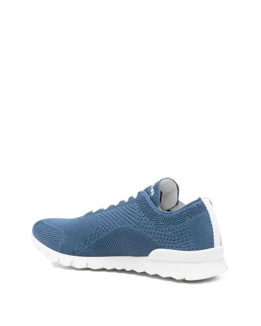 Kiton Blue Mesh Lace-Up Sneakers for men