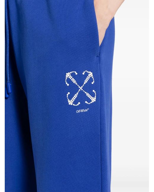 Off-White c/o Virgil Abloh Blue Arrows-Print Cotton Track Pants for men