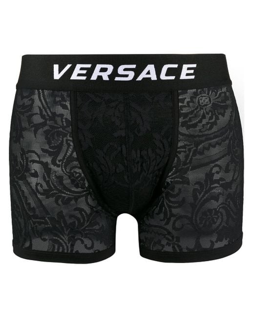 Versace Black Lace Detail Boxers for men