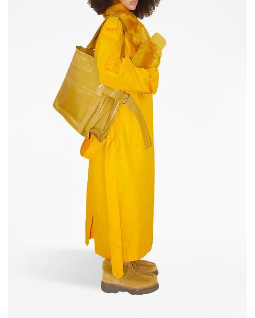 Burberry Yellow Kennington Belted Trench Coat