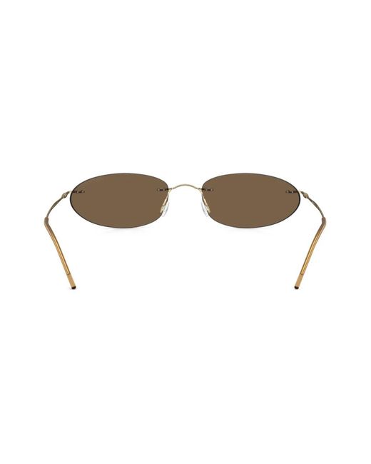 Giorgio Armani Brown Rimless Oval-Frame Sunglasses