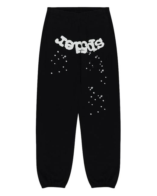 Sp5der Black Og Web Track Pants for men
