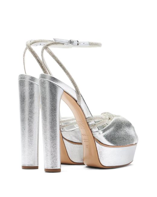 Casadei Taylor Flora Wonder 140mm プラットフォームサンダル White