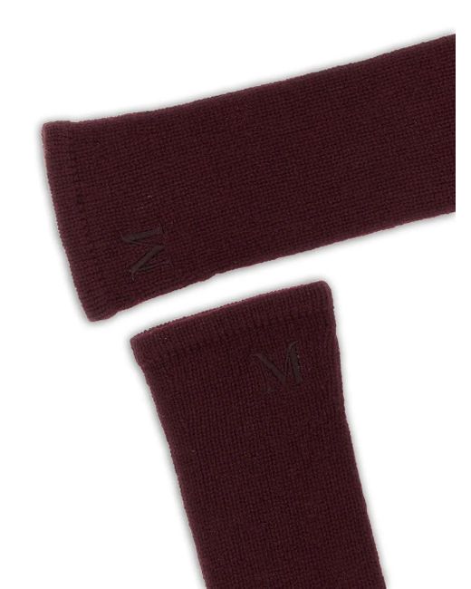 Max Mara Purple Gants À Logo