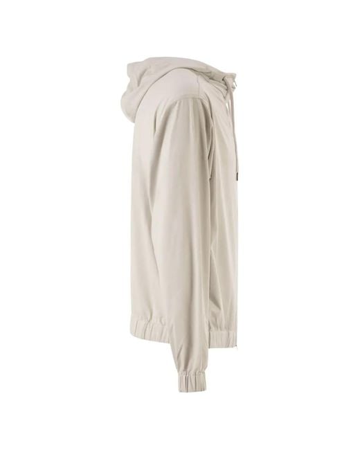 Herno White Elasticated-Waist Hooded Jacket for men