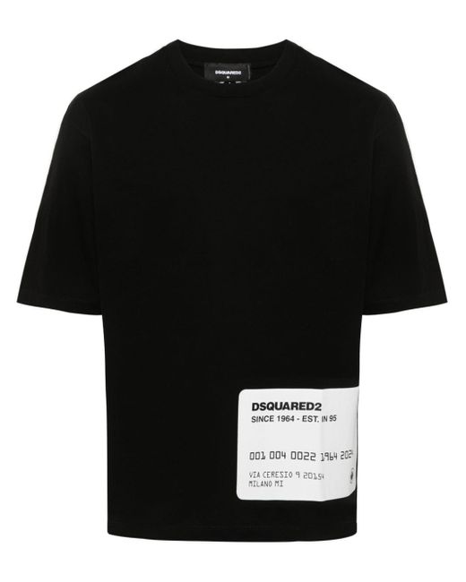 DSquared² Black Logo-print Cotton T-shirt for men