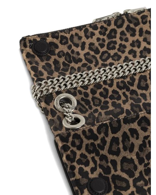 Zadig & Voltaire Black Rock Ii Metal Leopard Clutch