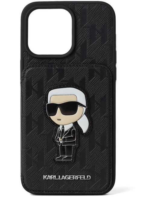 Karl Lagerfeld Black Iphone 15 Pro Max Monogram Case
