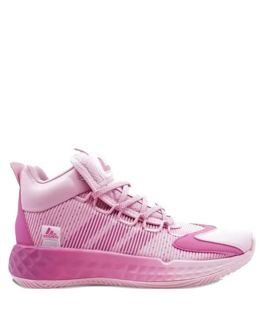 Adidas Pink Pro Boost Mid Sneakers