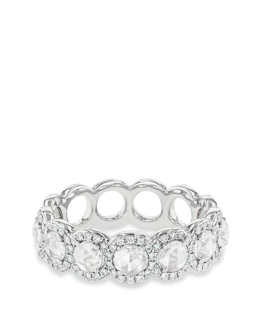 64 Facets White 18Kt Eternity Scallop Ring