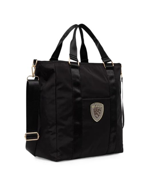 Blauer Black Logo-Patch Tote Bag