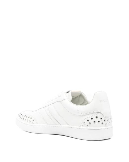 Bally White Lace-Up Sneakers for men