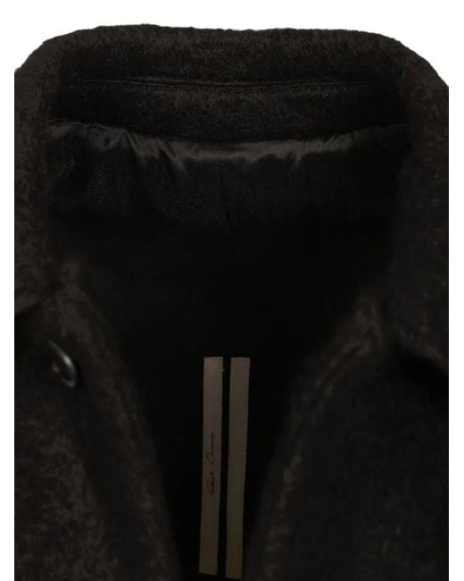 Rick Owens Black Tower Buttoned Brad Coat for men