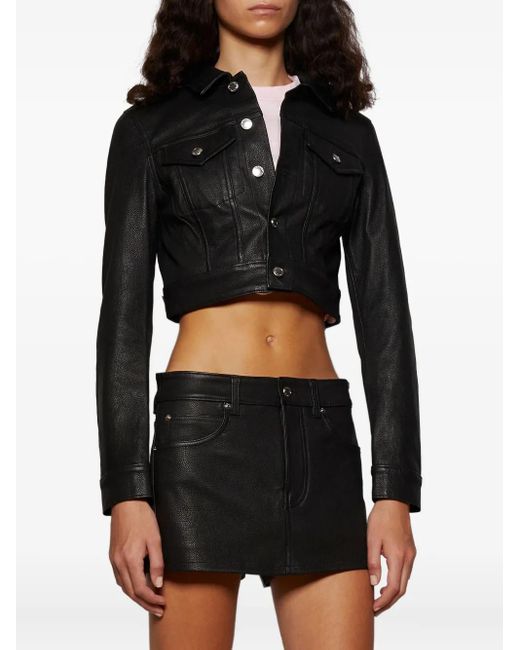 Alexander Wang Black Button-Fastening Trucker Jacket