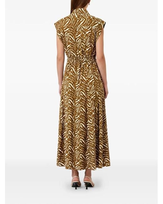 Nicholas Metallic Romina Zebra-Print Midi Dress