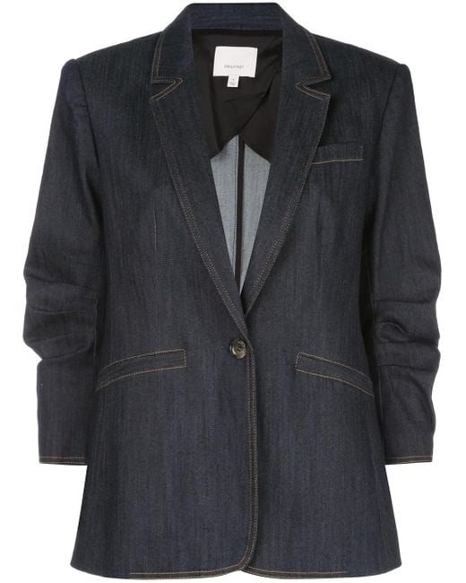 Cinq À Sept Black Khloe Single Breasted Denim Blazer
