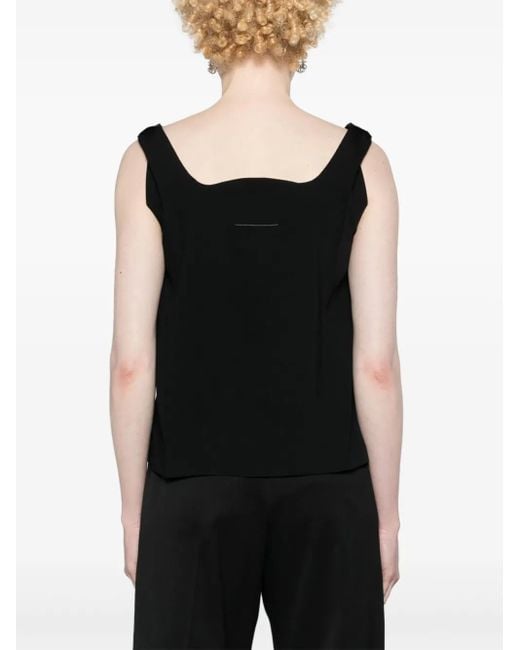 MM6 by Maison Margiela Black Sac Utilisable-Print Technical Jersey Top