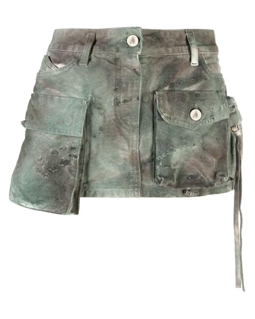 Minifalda Fay con motivo militar The Attico de color Green
