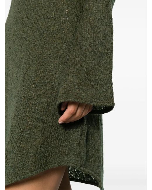 Our Legacy Green Two Face Crochet-Knit Minidress