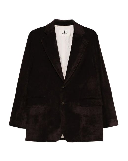 Barena Black Jacke aus Samt mit zwei Knöpfen
