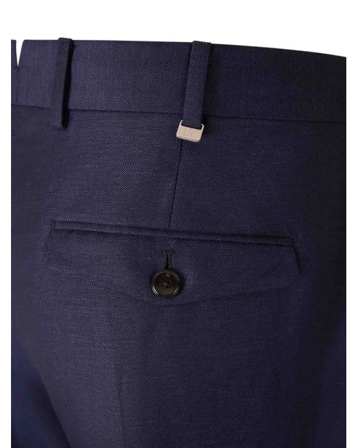 PT Torino Blue Tailored Trousers for men