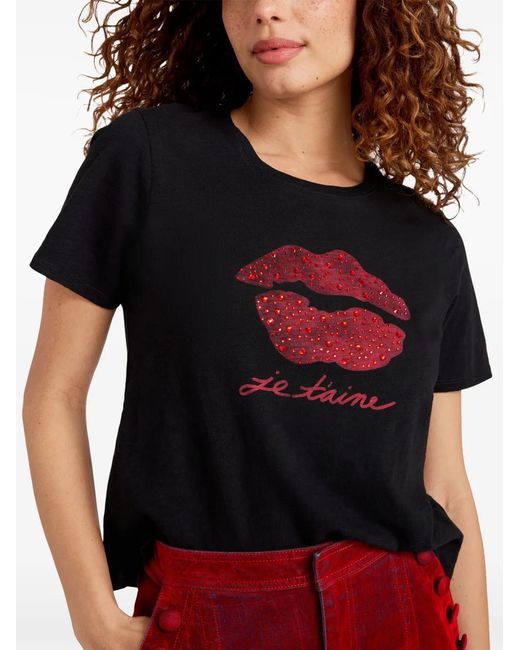 Cinq À Sept Black Kisses Je T'Aime T-Shirt