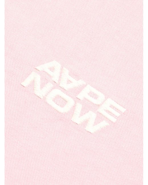 Aape By A Bathing Ape Pink Buttoned Embroidery Shirt for men