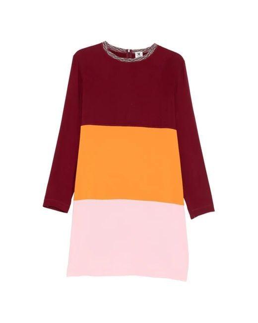 Missoni Pink Colour-Block Embellished Dress