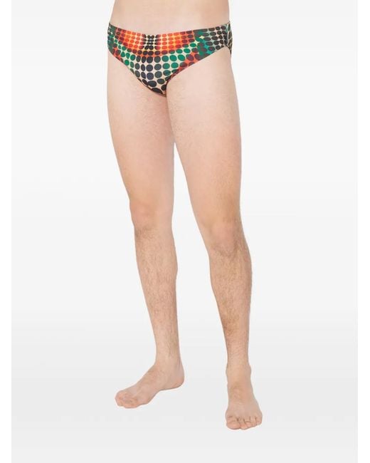 Jean Paul Gaultier Orange Dots-Print Swim Brief for men