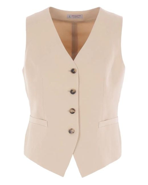 Alberto Biani Natural Single-Breasted Vest