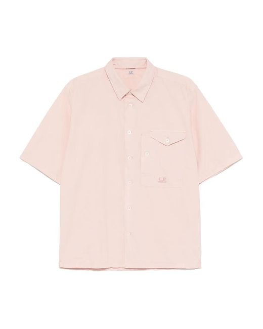 C P Company Pink Light Short Sleeve Shirt for men