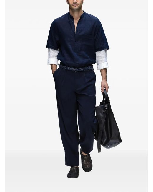 Giorgio Armani Blue Back-Pockets Trousers for men
