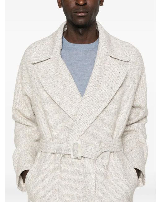 Manteau À Taille Ceinturée Hevò pour homme en coloris White
