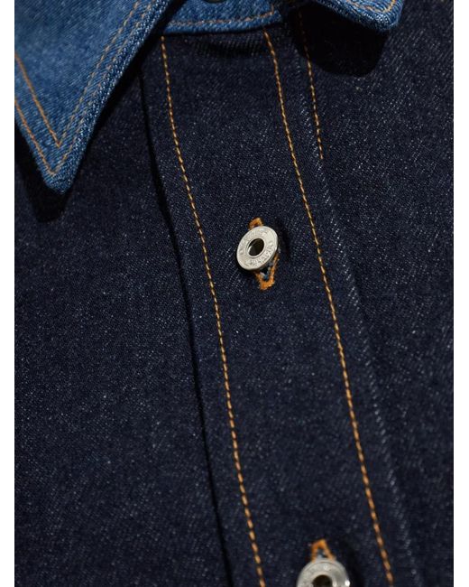 Off-White c/o Virgil Abloh Blue Arrows-Print Denim Shirt