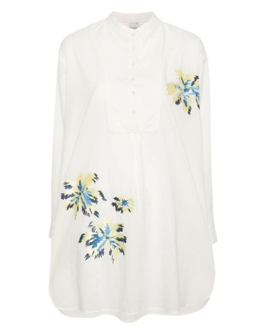 Paul Smith Palm Burst-embroidered Cover-up Shirt White