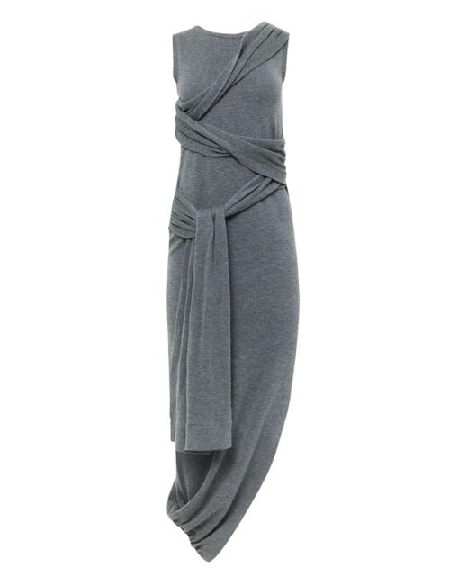 J.W. Anderson Gedrapeerde Jurk Met Gestrikte Taille in het Gray