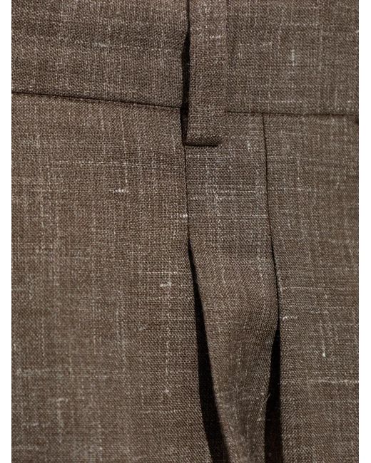 Officine Generale Gray Pleated Wide-Leg Trousers