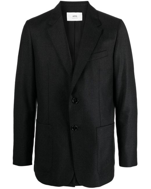 Virgin wool blazer di AMI in Black da Uomo