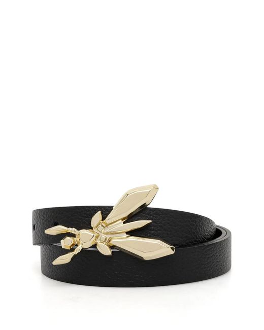 Patrizia Pepe Black Logo-Buckle Belt