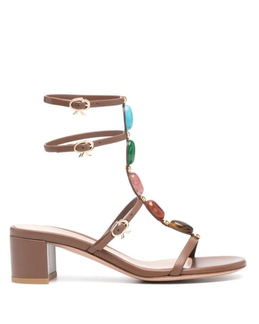 Gianvito Rossi Pink Shanti 55mm Leather Sandals