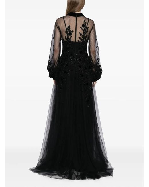 Saiid Kobeisy Black Kleid Mit Stickerei