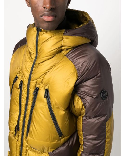 Colmar Yellow Two-Tone Hooded Down Jacket for men