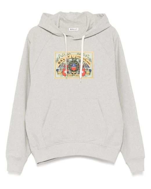 Bally White Graphic-Print Hoodie for men