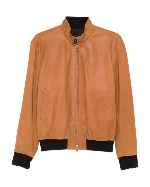 Tagliatore Brown Ice Zip-Up Jacket for men