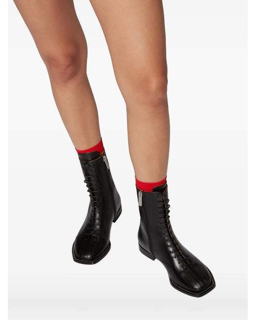 LILI CURIA Black Tilda Lace-Up Boots