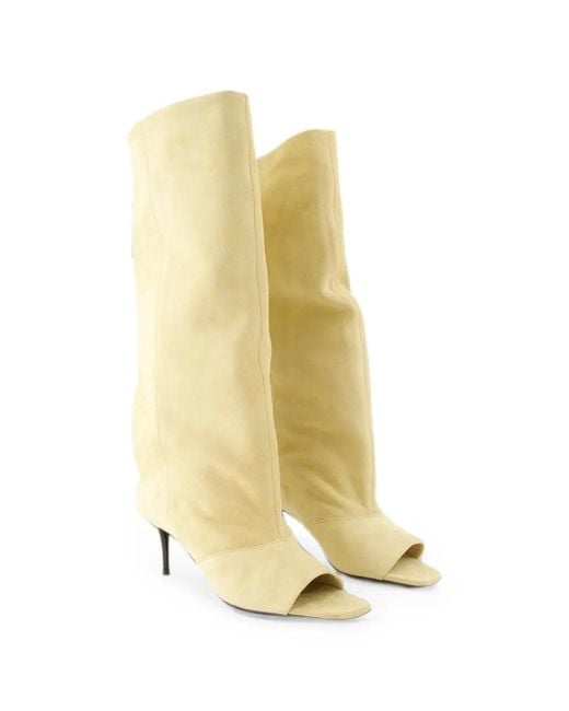 IRO White Open-Toe Suede Boots