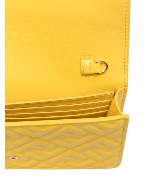 Fendi Yellow Baguette Embossed Leather Tote Bag